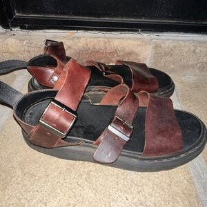 Dr Martens Burgundy Leather Sandals, size 11W